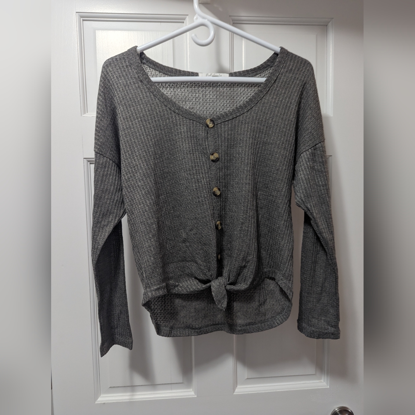 Gray Button Down Top